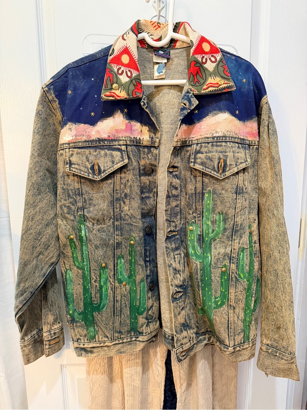 Vintage Hand-Painted Western Denim Jacket (ONLY ONE MADE) size M NWT - Picture 6 of 15
